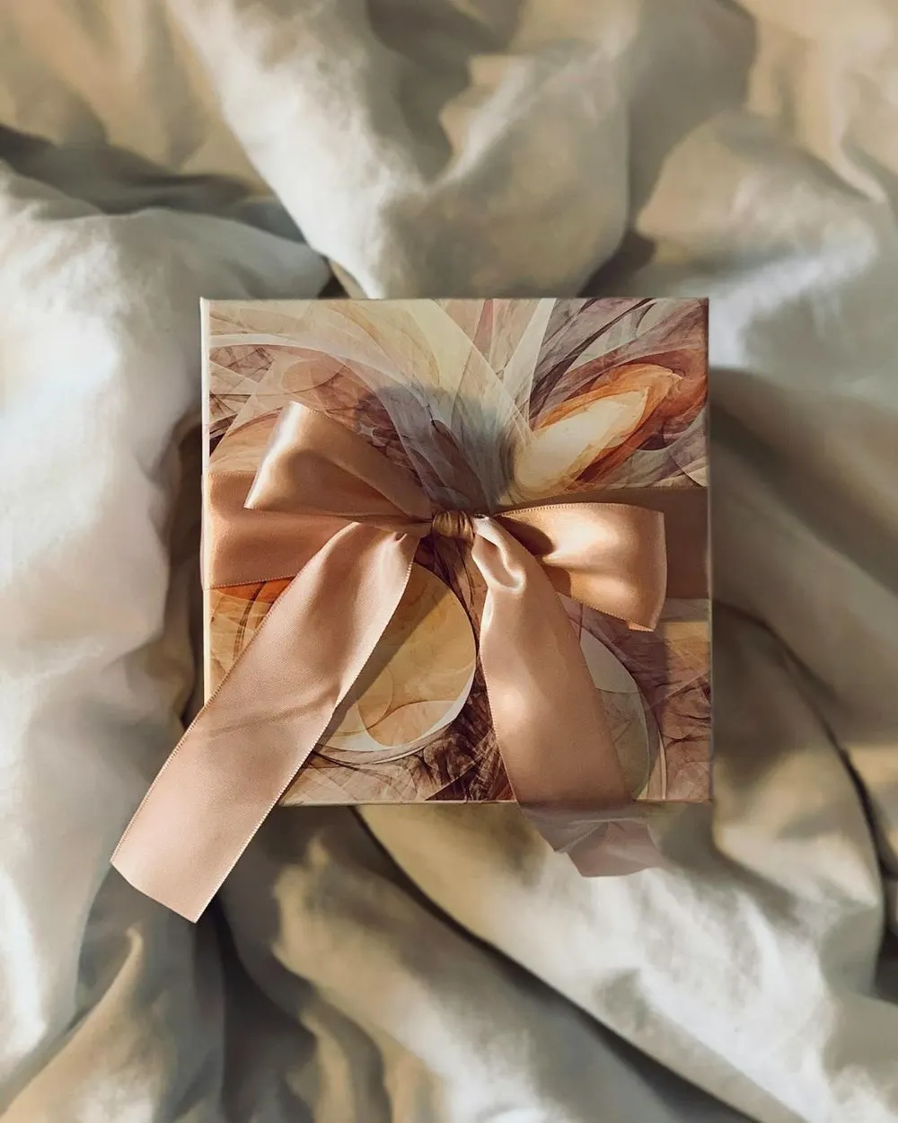 Gift box with a satin bow